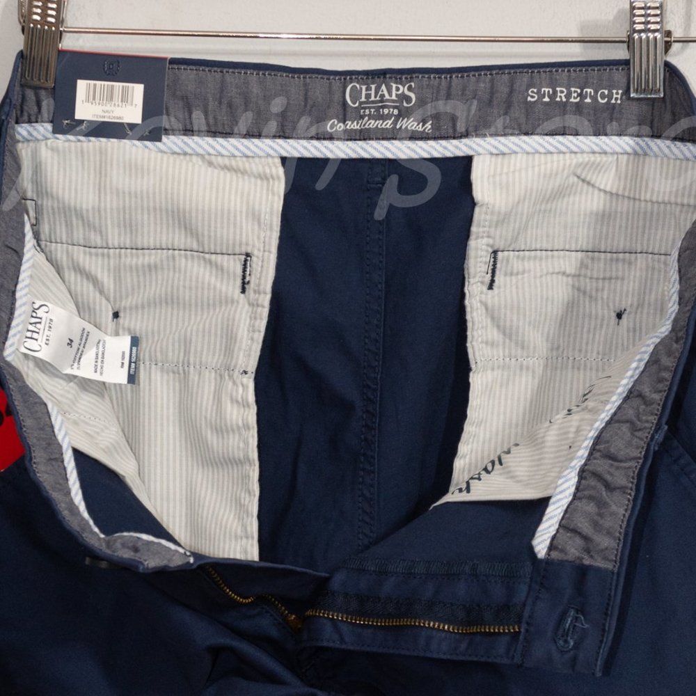 NAVY NWT Men flat front short CHAPS - Picture 6 of 8